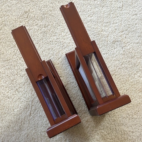 Brand New Jordan Mark Solid Wood Cherry Finish Photo Picture Frame Bookends Pair - Picture 8 of 16